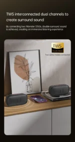 Monster D133 Portable Bluetooth Speaker, Hi-Fi Stereo Surround Wireless Speaker with Built-in Microphone and Audio Player - Image 13