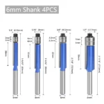 4pcs Flush Trim Router Bit Set for Woodworking - Image 13
