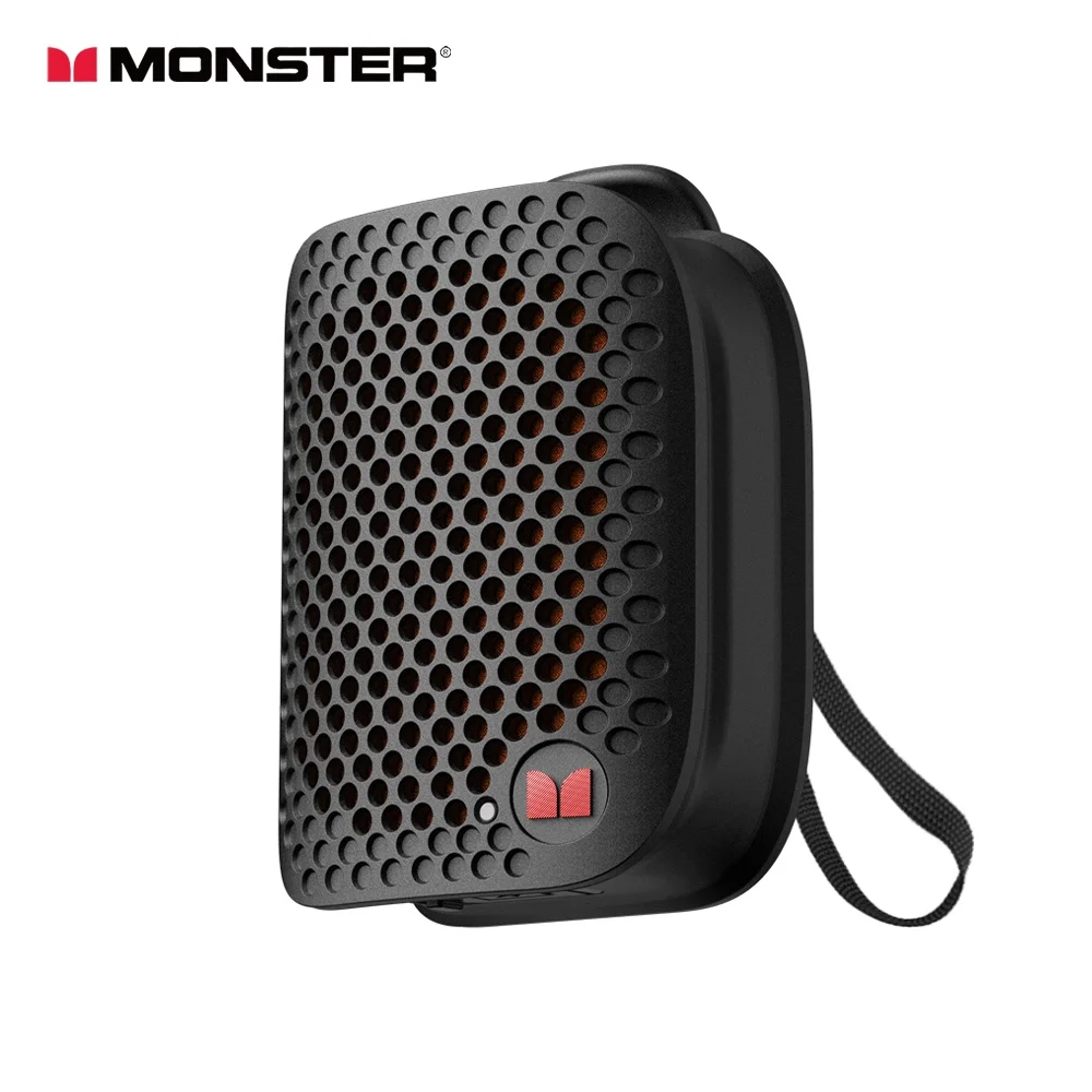 Sb61aff8411c0478795094a53895b0a22I-1.webp Monster M3 Magnetic Clip-On Mini Bluetooth Speaker | Wearable Portable Outdoor Speaker with Deep Bass & Mic - Image 1